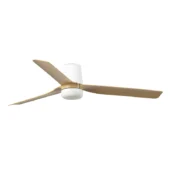 Faro Barcelona As Shown in Picture Matt White Aluminum Structure + Maple ABS Blades - Opal Glass Diffuser - Tub