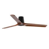 Faro Barcelona As Shown in Picture Matt Black Steel Structure + Dark Walnut Pine Wood Blades - Tub