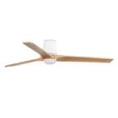 Faro Barcelona As Shown in Picture Matt White Steel Structure + Pine Wood Blades - Opal Glass Diffuser - Tub