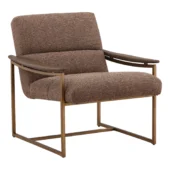 Dovetail Finish Brown + Chunky Chenille Fabric, Mindi Wood and Iron
