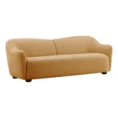 Dovetail Finish Ochre + Two-Tone Basketweave Fabric and Rubber Wood