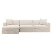 Dovetail As Shown in Picture Taupe + Plain Woven Textured Fabric (Left)