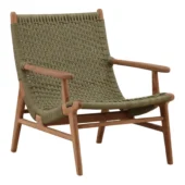 Dovetail As Shown in Picture Green and Natural + Synthetic Rope and Teak Wood
