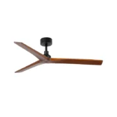 Faro Barcelona As Shown in Picture Matt Black Steel Structure + Dark Walnut Pine Wood Blades - Size M
