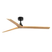 Faro Barcelona As Shown in Picture Matt Black Steel Structure + Pine Wood Blades - Size L