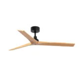 Faro Barcelona As Shown in Picture Matt Black Steel Structure + Pine Wood Blades - Size M