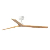 Faro Barcelona As Shown in Picture Matt White Steel Structure + Pine Wood Blades - Size L