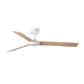 Faro Barcelona As Shown in Picture Matt White Aluminum Structure & Ash Wood Plywood Blades