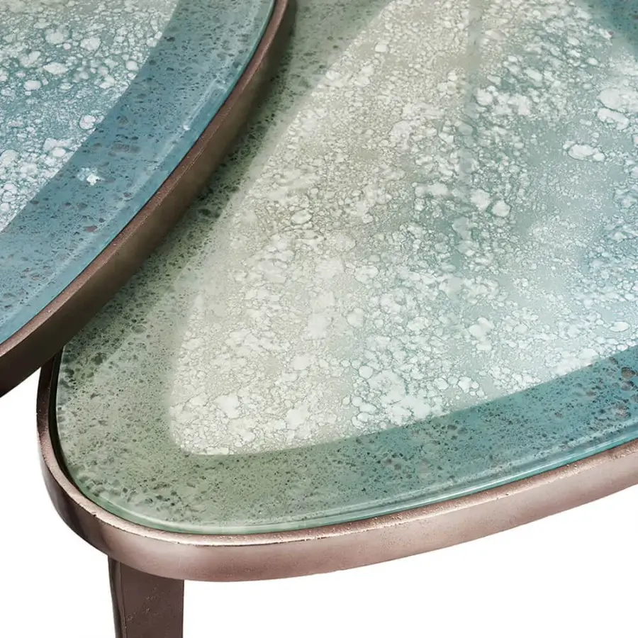 Interlude Home Jan Coffee Table Set - Blue/Grey #3