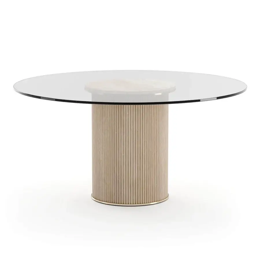 Caracole Rhythm Round Glass Dining Table #1
