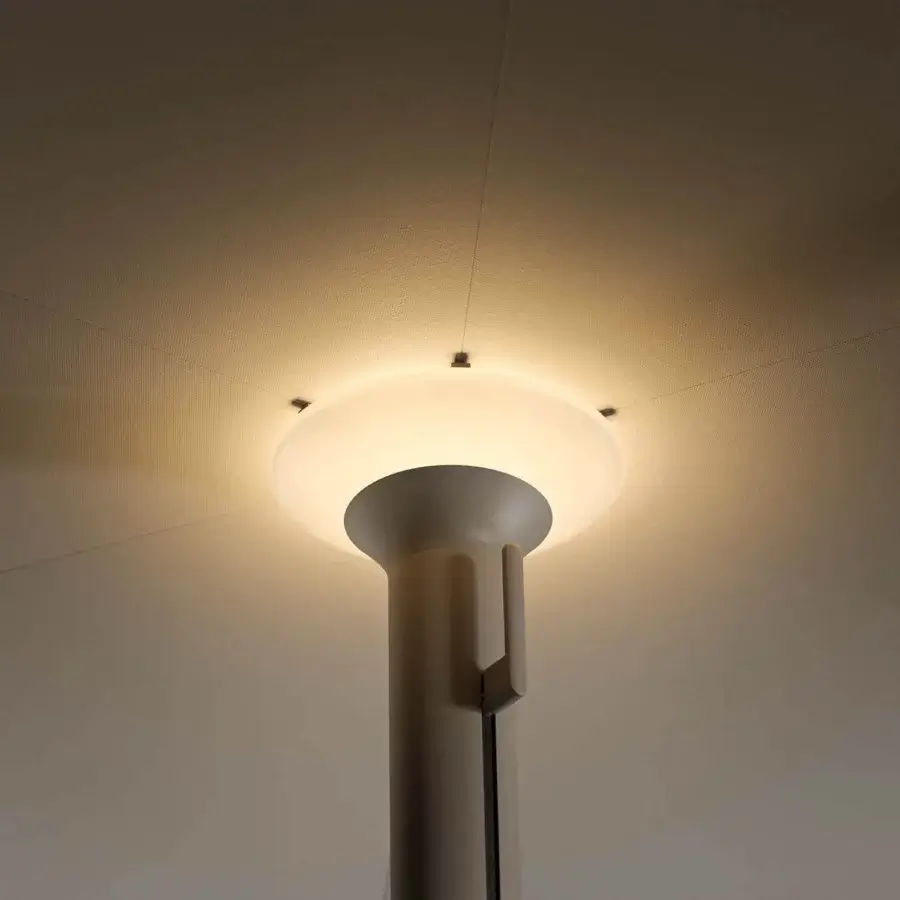 Exclusive Royal Botania Anamon sunshade crafted in off-white molded synthetic material with warm white lighting and matte finish