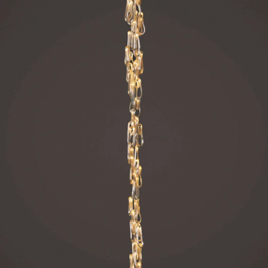 Elegant Bocci 87 Random suspension lamp crafted in warm amber and golden gradients with a muted silver metallic structure