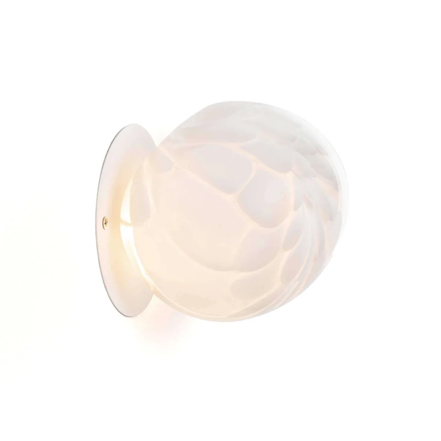 Superior Bocci 118 wall/ceiling lamp with feather-like opal glass forms and refined brass-finish base