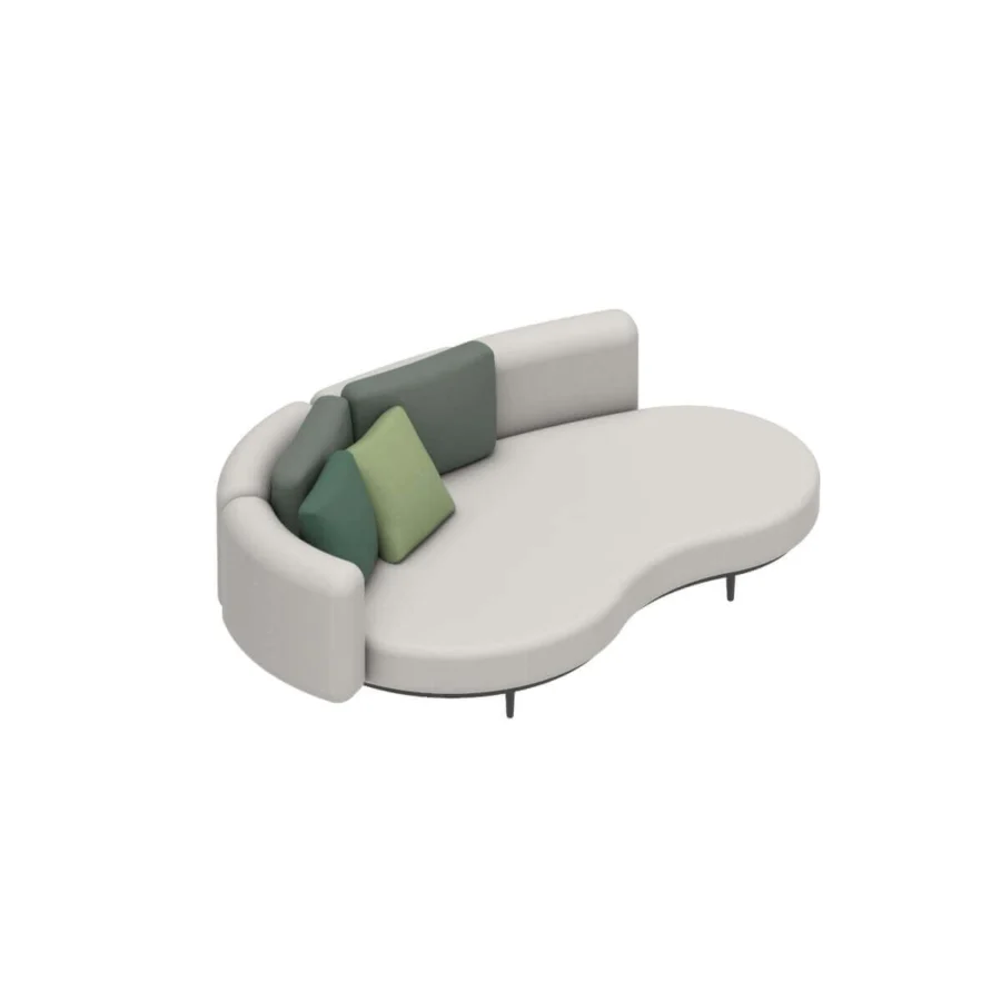 Captivating Royal Botania Organix lounge sofa with curved backrest cushions and matte textile upholstery in green accents