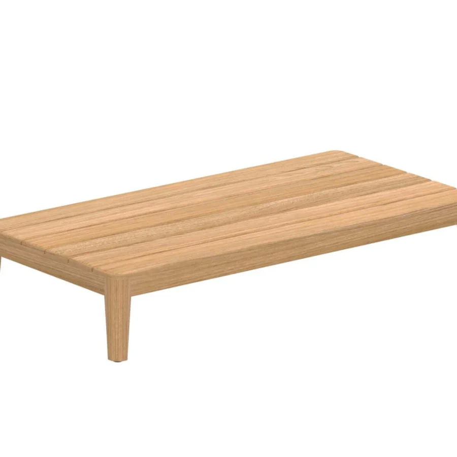Superior Royal Botania Calypso lounge coffee table crafted from teak wood with a smooth natural finish