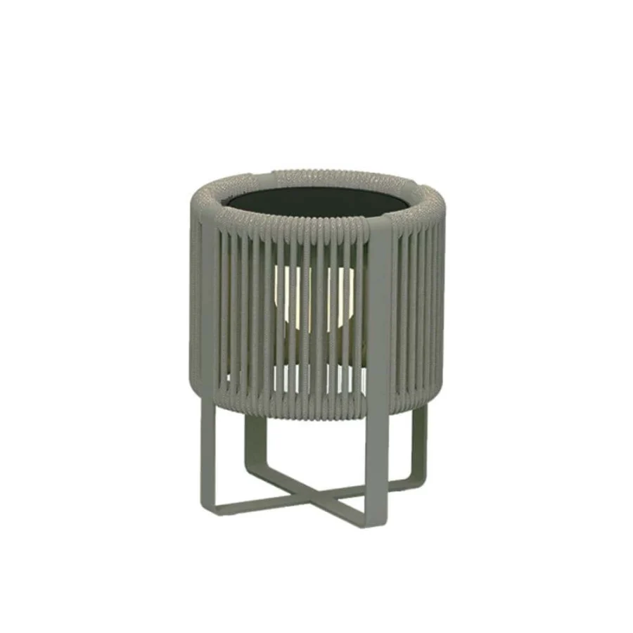 Exclusive Royal Botania Ropy table lamp with bronze polyolefin rope shade in anthracite coated aluminum with textured matte finish