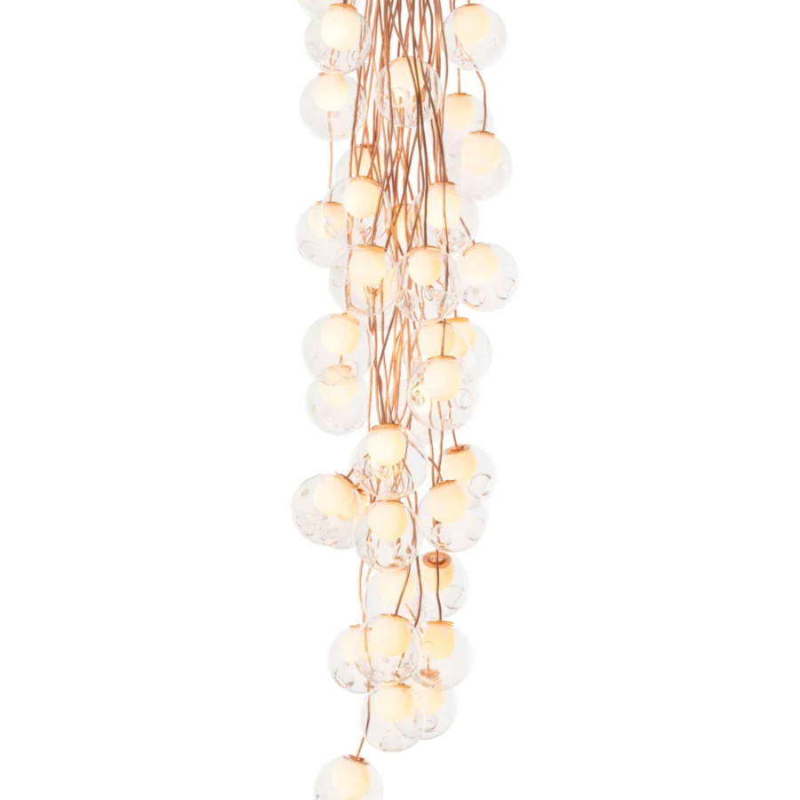 Elegant Bocci 28 Copper suspension lamp crafted in clear glass and natural copper with a developing patina