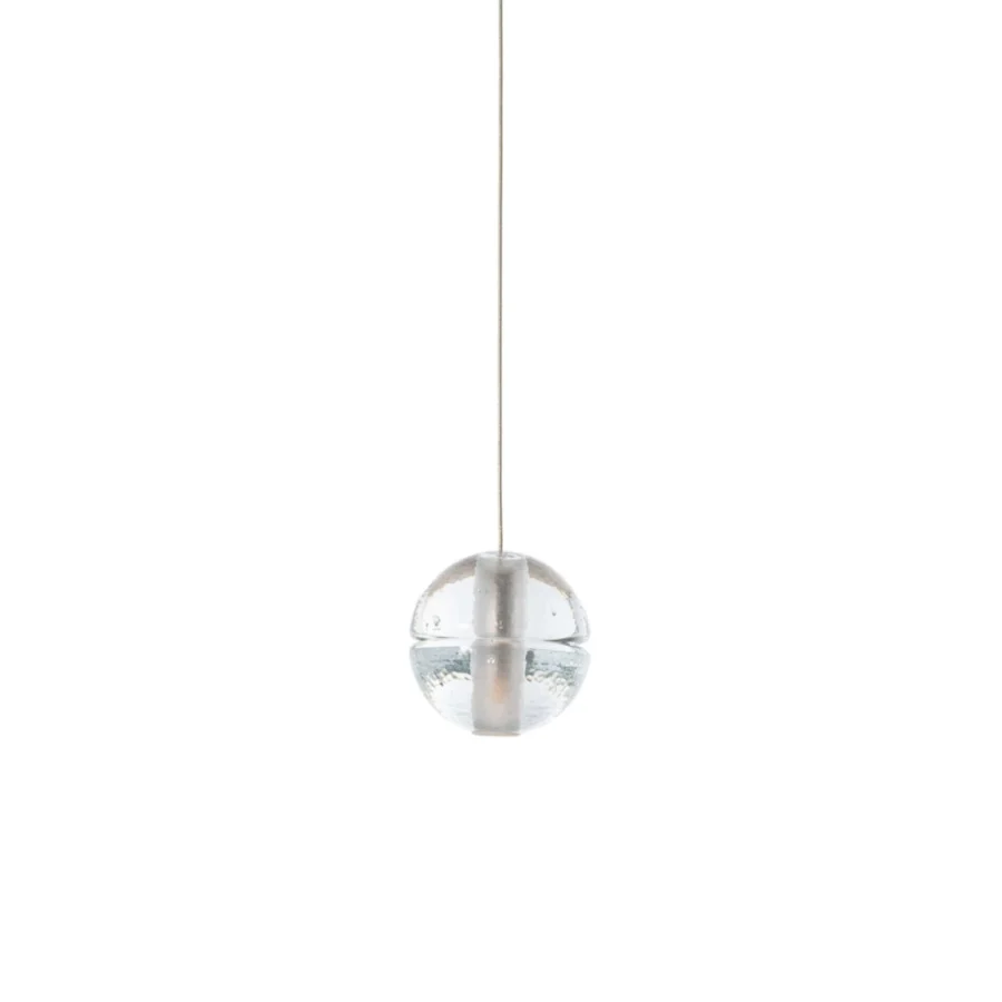 Distinguished Bocci 14 Single Pendant suspension lamp with clear cast glass and silver-toned cable