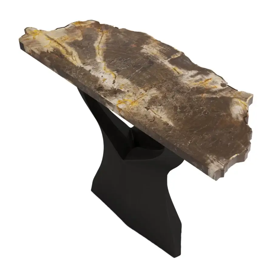Pierre Mason Arboresce Live-Edge Petrified Wood Console #3