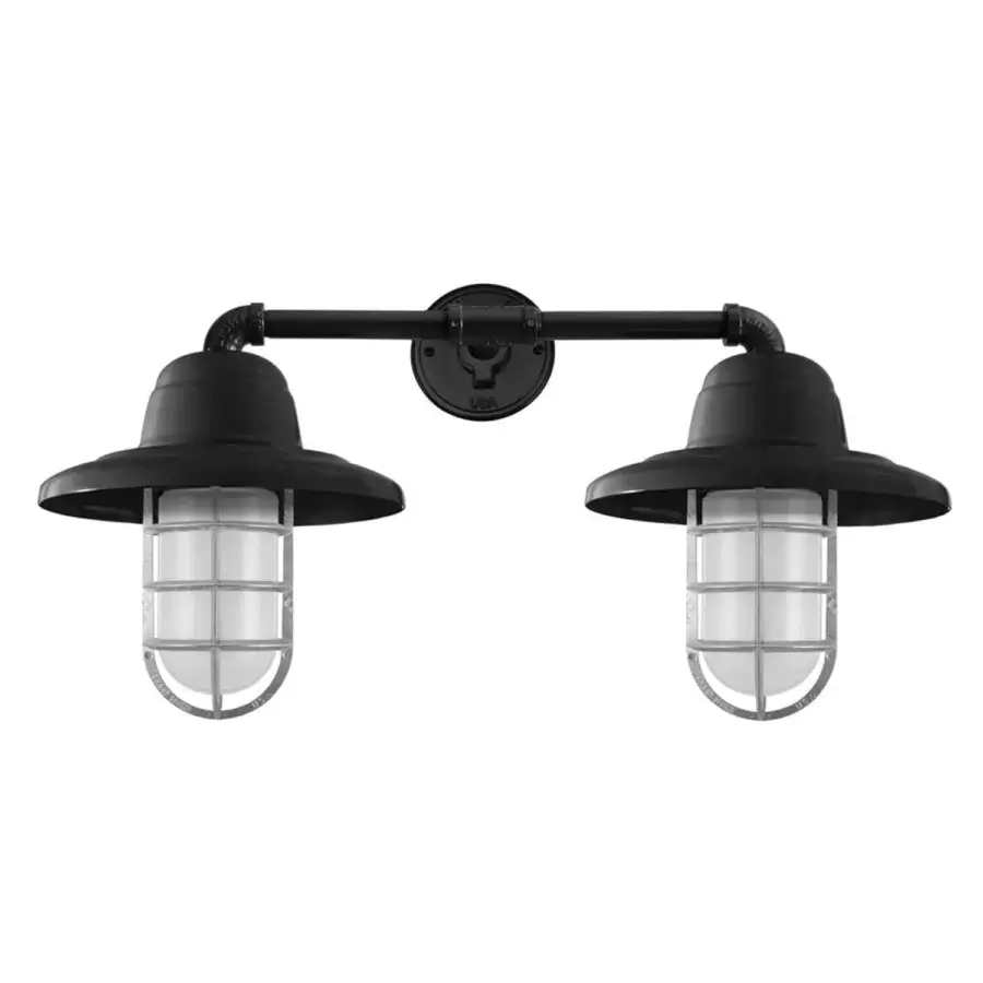 Barn Light Double Market Industrial Guard Wall Sconce #8