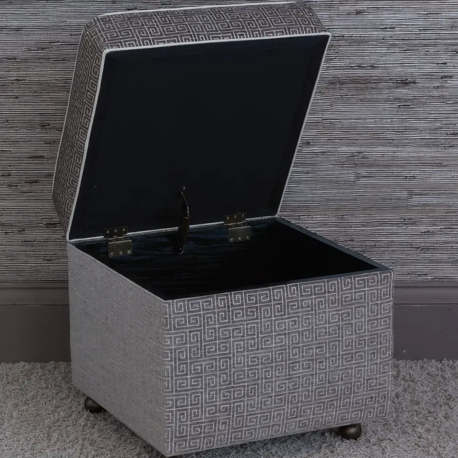 Eastern Accents Amal Greek Key Storage Ottoman #3