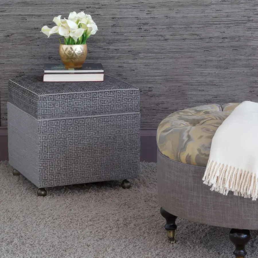 Eastern Accents Amal Greek Key Storage Ottoman #4