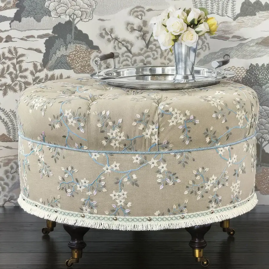 Eastern Accents Amberlynn Embroidered Ottoman #3