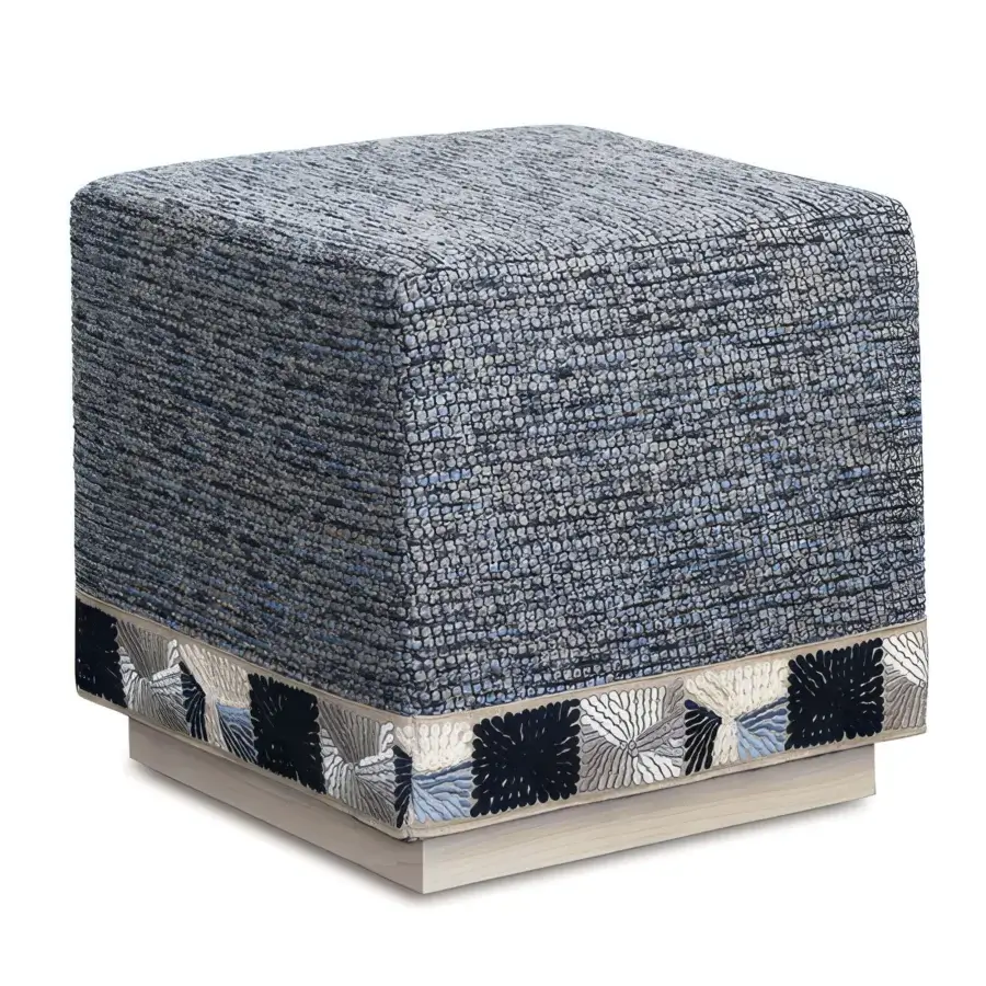 Eastern Accents Beau Embroidered Ottoman #1