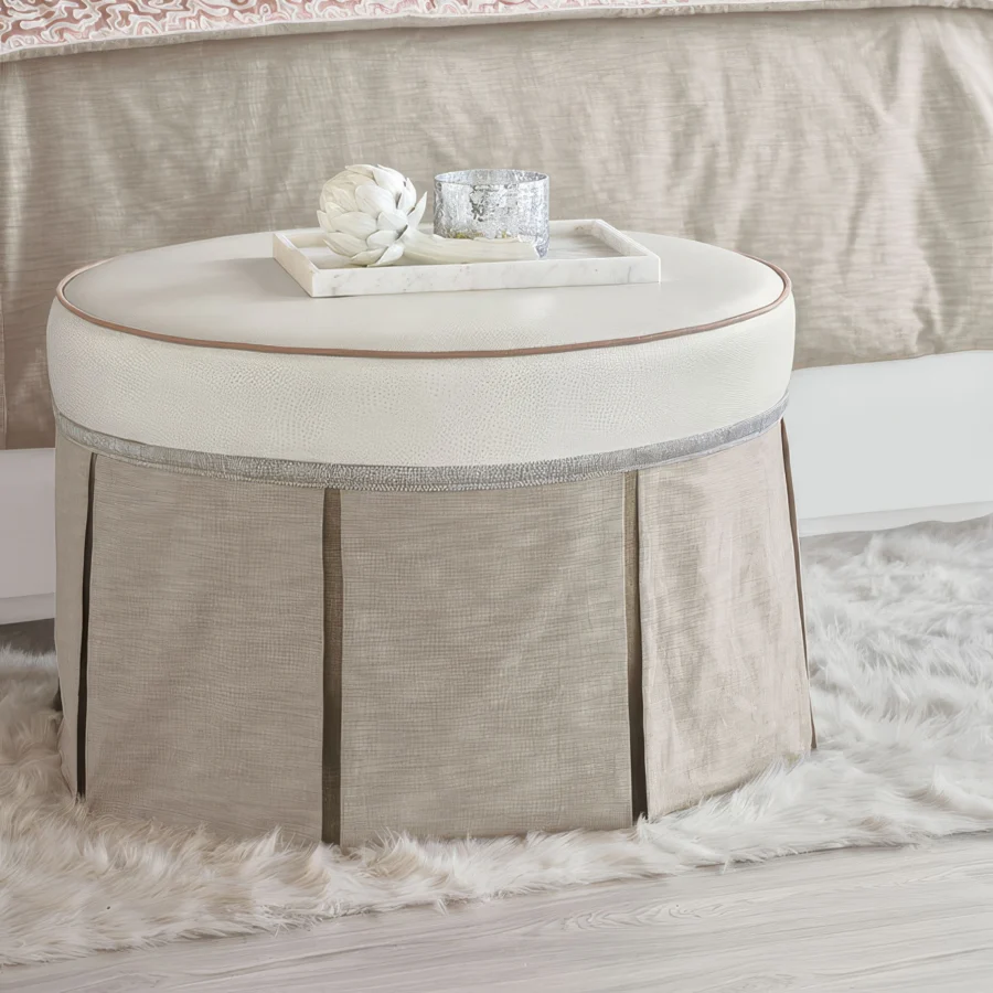 Eastern Accents Emmeline Pleated Skirt Ottoman #2