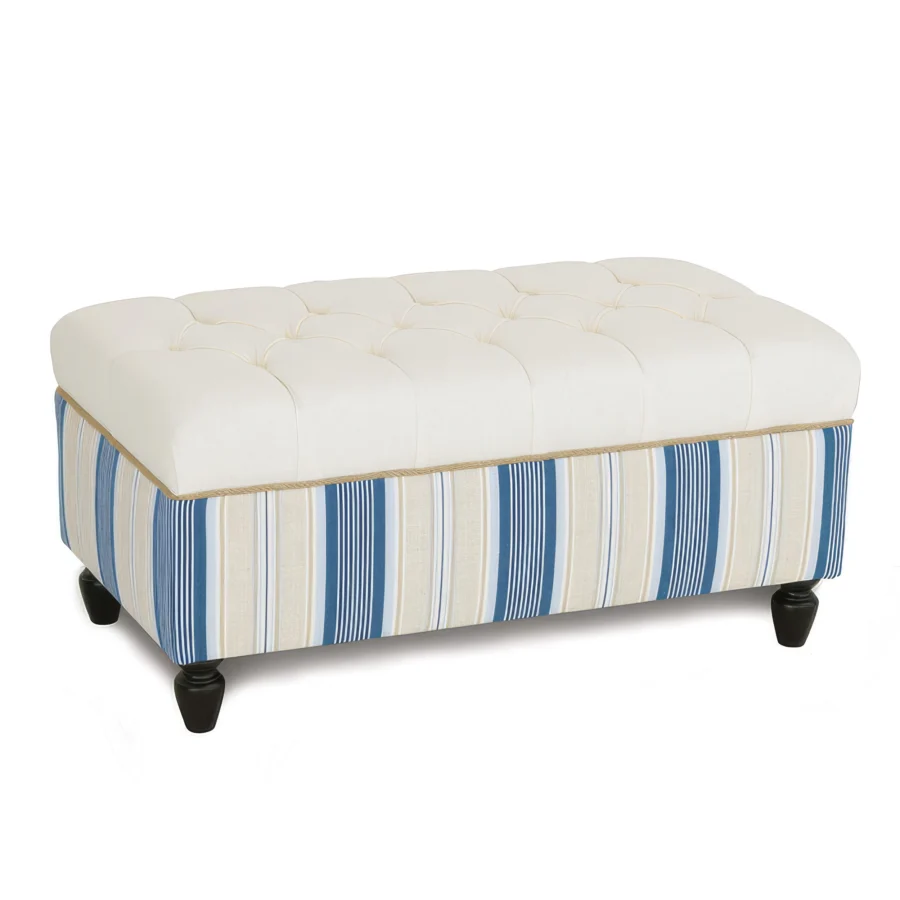 Eastern Accents Filly White Storage Ottoman #1