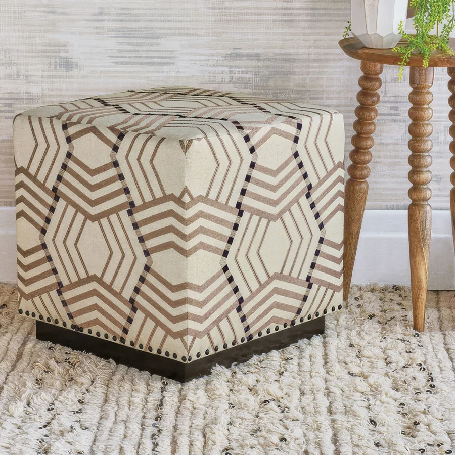 Eastern Accents Kimahri Embroidered Ottoman #3