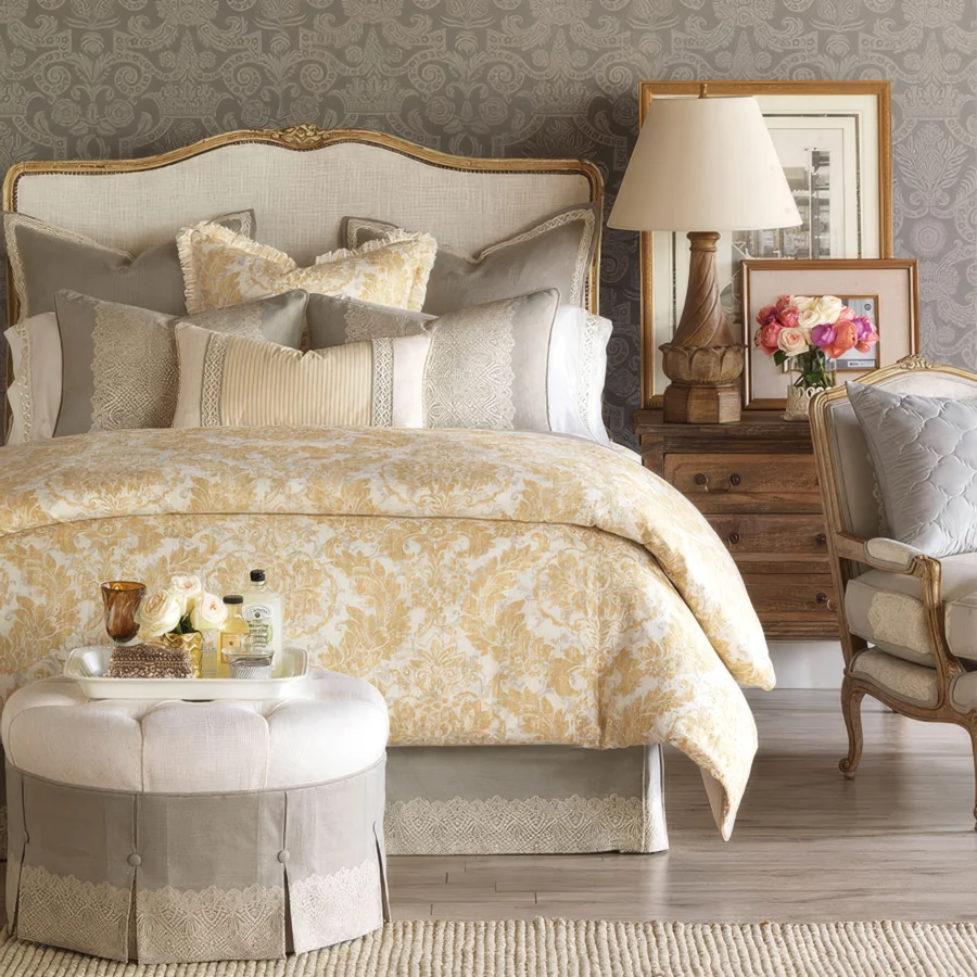 Eastern Accents Ledger White Round Ottoman #3