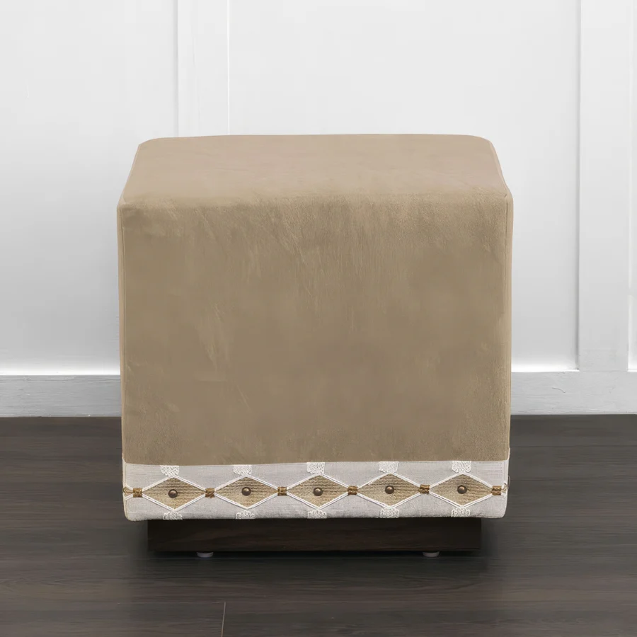 Eastern Accents Levi Faux Hide Ottoman #2