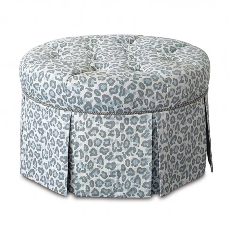 Eastern Accents Liesl Leopard Print Ottoman #1