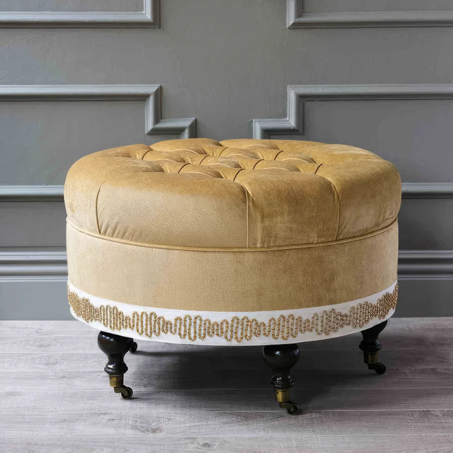 Eastern Accents Marceau Metallic Border Ottoman #2