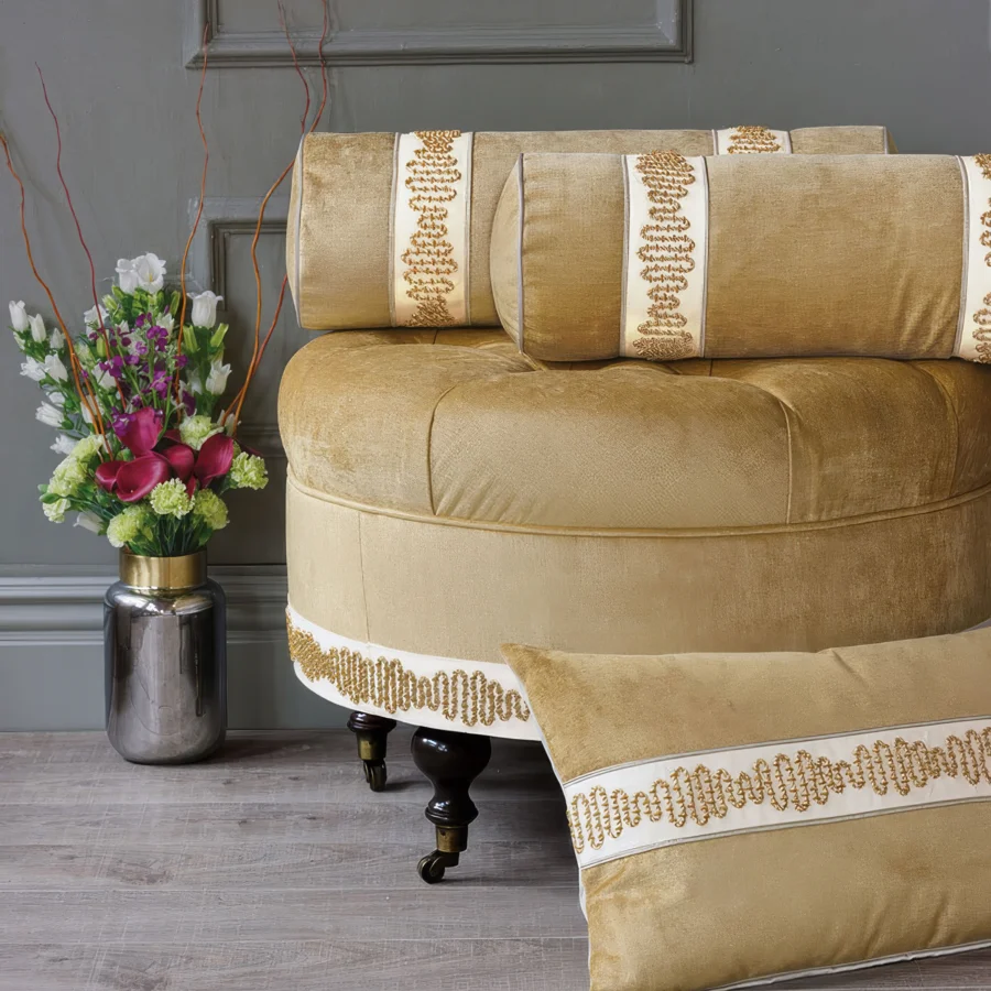 Eastern Accents Marceau Metallic Border Ottoman #3