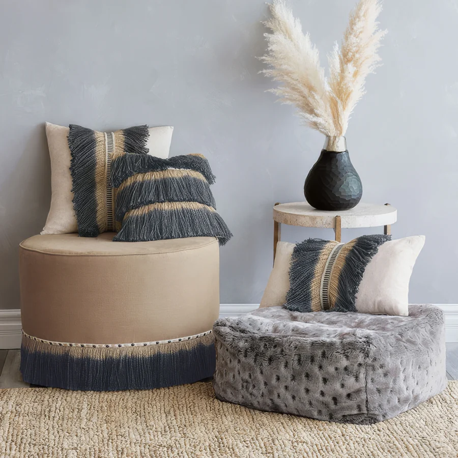 Eastern Accents Midori Linen Ottoman #2