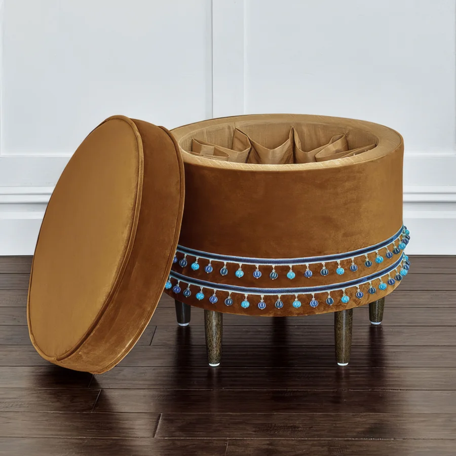 Eastern Accents Montaigne Shoe Storage Ottoman #2