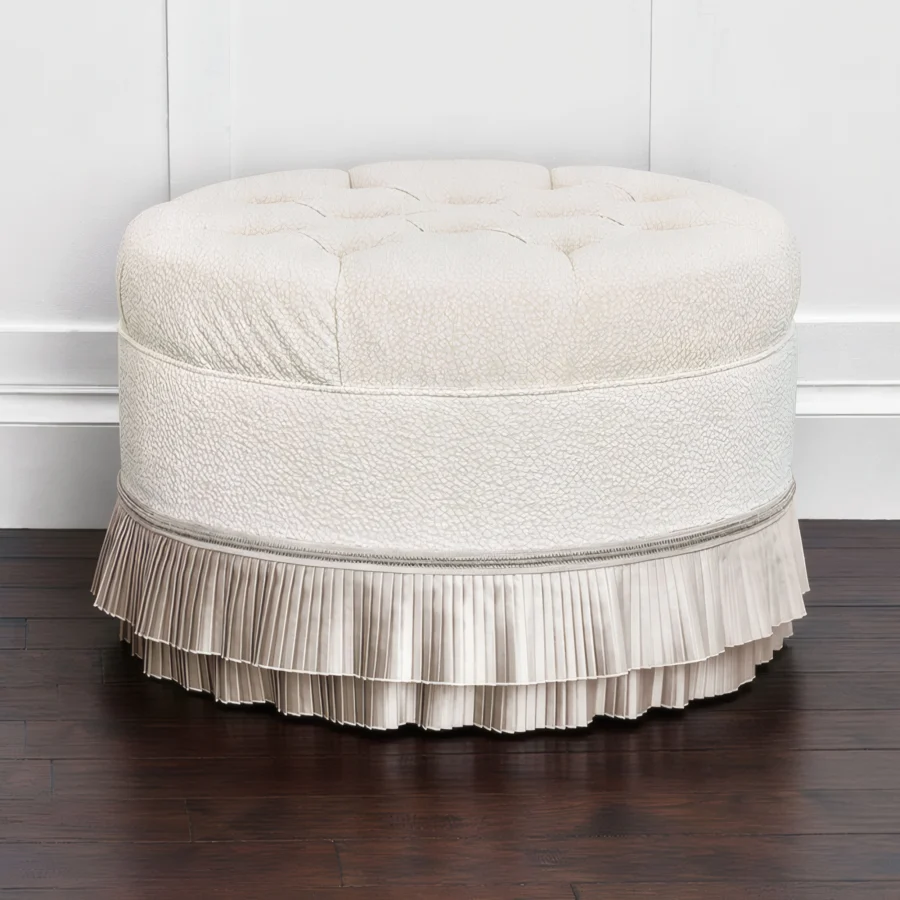 Eastern Accents Romilly Pleated Round Ottoman #2
