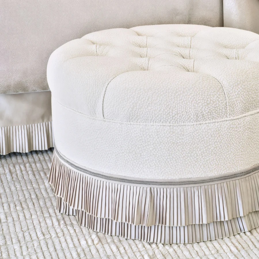 Eastern Accents Romilly Pleated Round Ottoman #4