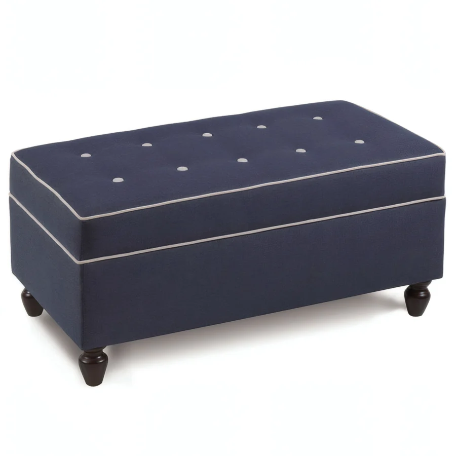 Eastern Accents Strauss Denim Storage Ottoman #1