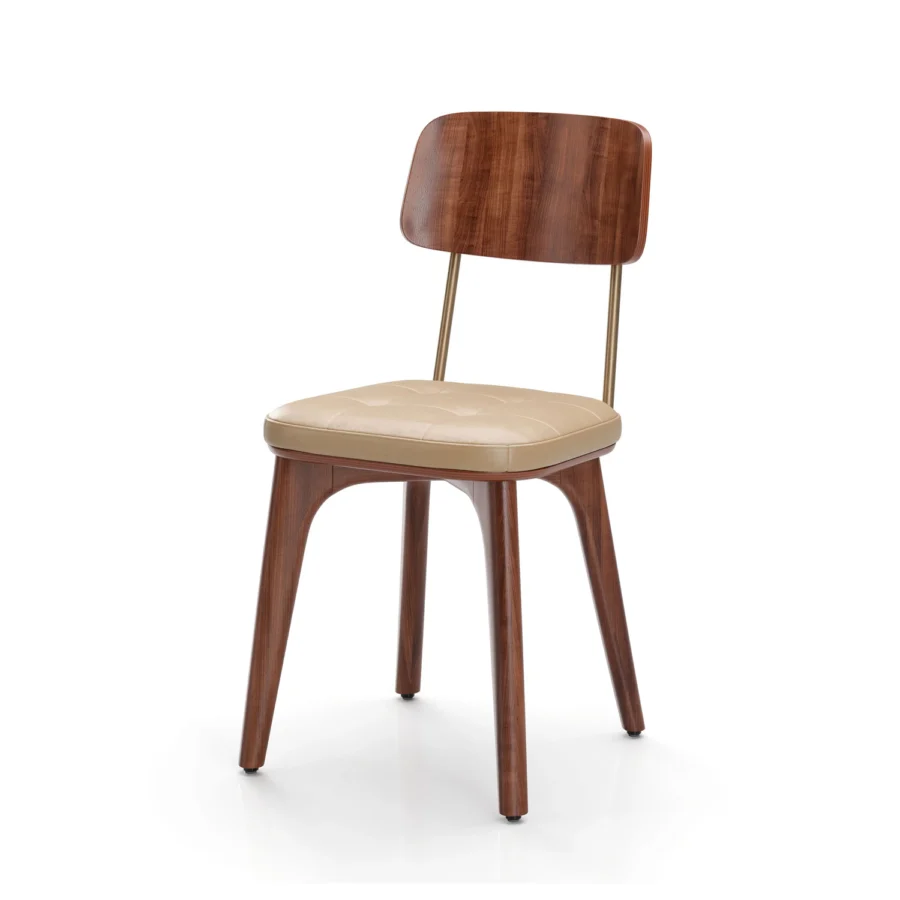 Stellar Works Utility Half Back Wood Chair #7