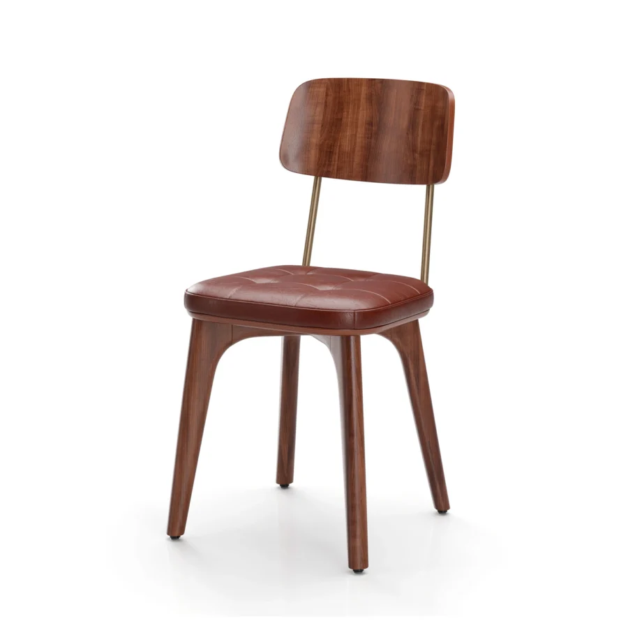 Stellar Works Utility Half Back Wood Chair #9
