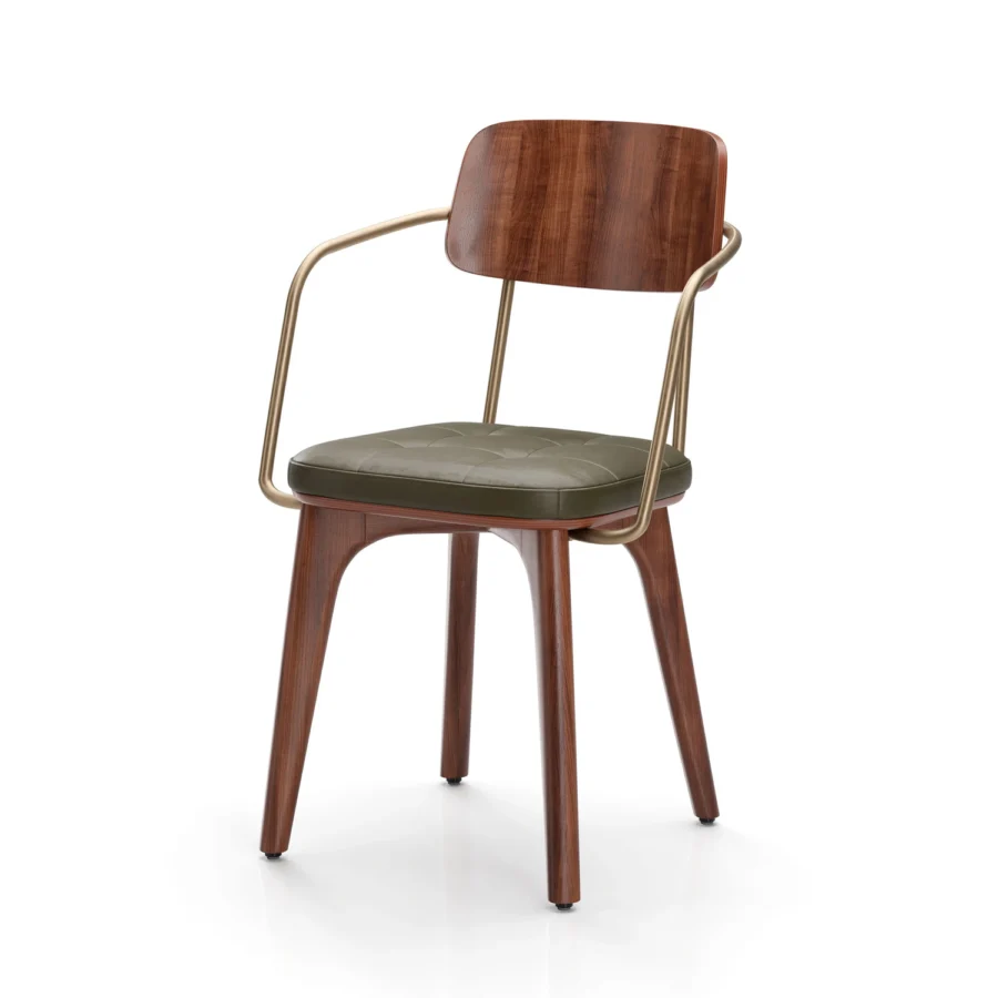 Stellar Works Utility Half Back Wood Armchair #5