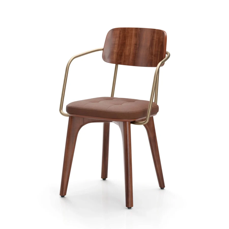Stellar Works Utility Half Back Wood Armchair #8
