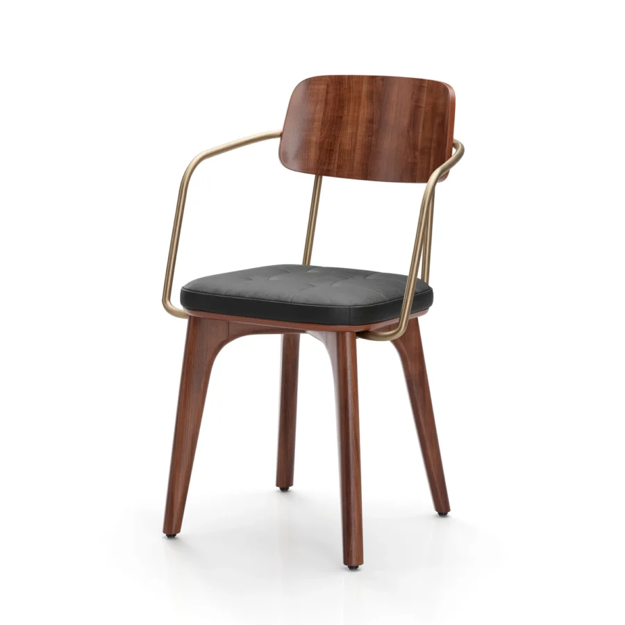 Stellar Works Utility Half Back Wood Armchair #9