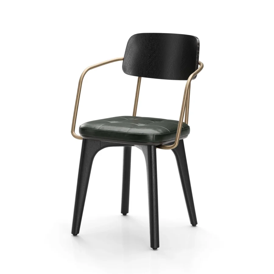 Stellar Works Utility Half Back Wood Armchair #19