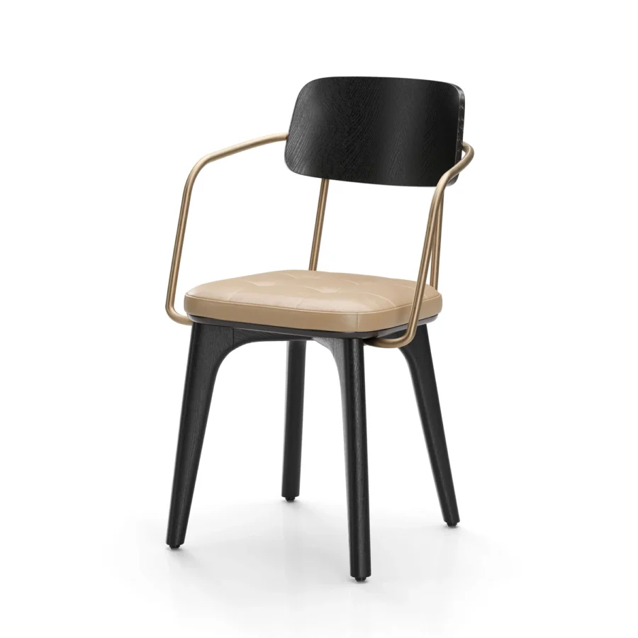 Stellar Works Utility Half Back Wood Armchair #20