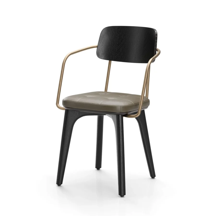 Stellar Works Utility Half Back Wood Armchair #21
