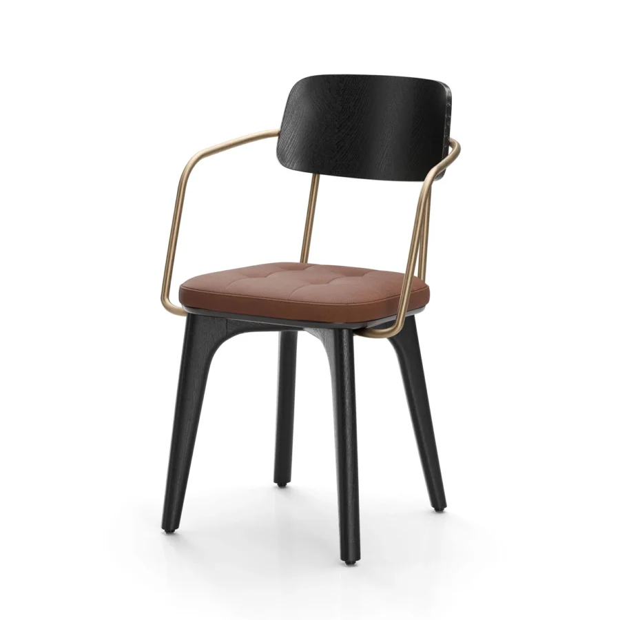 Stellar Works Utility Half Back Wood Armchair #25